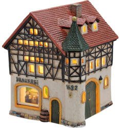  Wurm világító ház, "Sörgyár 1682" porcelánból, színes. Méret: 15x17x16cm