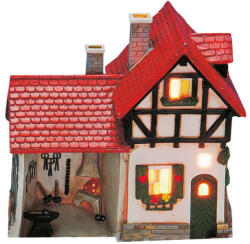  Wurm világító ház, Kovácsműhely, porcelán, színes. Méret: 16x16x8cm