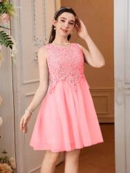 Shein Rózsaszín Hímzett Ruha (16L) (586996)