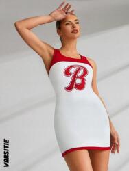 Shein KC14112 Shein Melegítő Ruha Mini Ujjatlan Nyomtatott Cipzár S