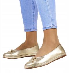 Filippo Arany Bőr Balerinacipő Filippo Platformon Könnyű Kényelmes Bebújós Cipő (6856 ZŁOTE)