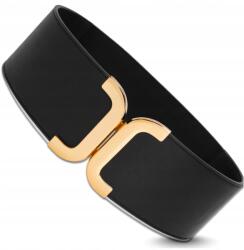 EdiBazzar Széles, rugalmas női bőr öv, stílusos fűző, fekete boho gumis deréköv (Pasek Damski Gorset Szeroki)