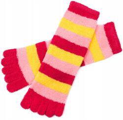 Szaleo Női zokni Stripes lábujjakkal kellemes tapintású és meleg Piros (sk22257-8)