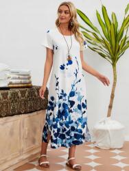 Emery Rose Ruha, növényi, rövid ujjú, kerek nyakkivágással, Size S