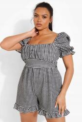 Boohoo Kétszínű Mintás Overál, Size 54, kockás, rövid ujjú, négyszögletes (548136)