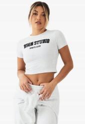 Boohoo Szürke Rövid Ujjú Felső Hímzett Logó Pamut Sima Boohoo 40