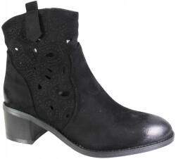 VINCEZA Női bakancs Vinceza 58591 MÉRET39 Fekete Áttört Velúr Bokacsizma (58591)