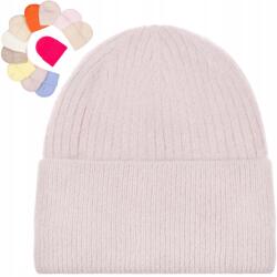 Majka Női Téli Gyapjú Sapka Lengyel Márka Bélelt 60% Angora Bézs Rózsaszín (Czapka Heidi (polarowa) SD113 perłowa 46786)