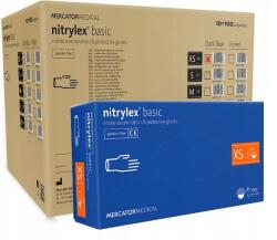 Mercator Medical Nitrylex Basic Dark Blue púdermentes nitril kesztyű 100 db 6-XS 10 csomag (Rękawice Basic Dark Blue 100 Szt. 6-XS – 10x)