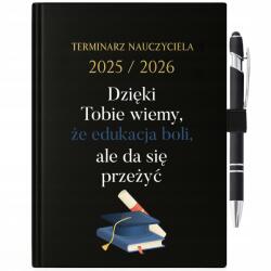 FunnyCase Naptár/ Határidőnapló 25/26 Golyóstoll Fekete Tanárnak Oktatás Fájdalom (Zestaw Kalendarz + Długopis Nauczyciel)