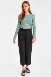 ICHI fekete 7/8-os nadrág, Size 38, pamut, magas derék (376766)