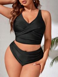 Shein Kétrészes Bikini Fürdőruha Fekete 42 XL__XL
