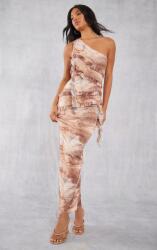 Prettylittlething KC23116 Ruha Aszimmetrikus Mintás Fodros Egyvállas (11) XXL