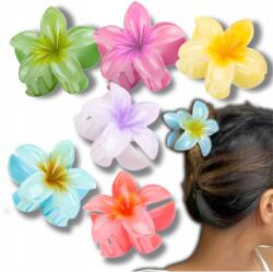 6 db-os Hawaii Virágos 8 cm-es Göndörítő Erős Csúszásgátló Hajcsat (gdfg465564)