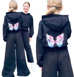  Angel Wings lány melegítőnadrág szárnyakkal széles nadrág fekete 152