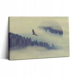 Wallfluent Vászonkép Szoba Stílusos Ajándék Ködös Erdő És Sas 30x20 cm (010030010150000075196)