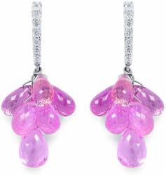 White & Black Beau rózsaszín zafír fülbevaló (AU13891)