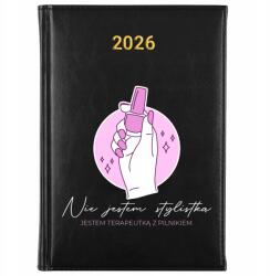 FunnyCase Könyvnaptár 2026 Terapeuta Reszelővel Fekete Ajándék Tervező (Kalendarz Czarny TERAPEUTKA Z PILNIKIEM)