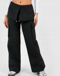 Boohoo Fekete Nadrág Laza Hosszú Egyenes Szárú Zsebek Közepes Állapot Boohoo 38