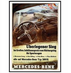  Német poszter Grand Prix Mercedes Dekoráció A3 (Plakat Samochody Auta Wyścigi)