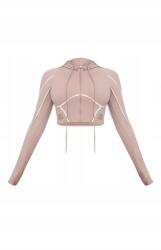 Prettylittlething Sötét Bézs Kapucnis Pulóver Fehér Csíkos Prettylittlething 38-AS