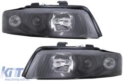 KITT Lightning Első lámpák AUDI A4 B6 (2000-2004) RHD / LHD Drive Fekete (HLAUA4B6)