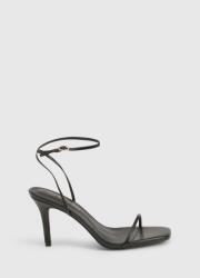 Boohoo Fekete Bebújós Magassarkú Szandál Klasszikus Boohoo Pántokkal 38 (HZZ12544)