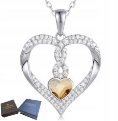 Mennica Świdnicka Nyaklánc Ezüst 925 Szív medállal Cirkóniákkal Ajándék Infinity