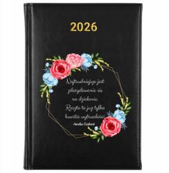 FunnyCase Könyvnaptár 2026 Határozottan Cselekszik Fekete Ajándék Minták (KalendarzZDECYDOWANIE SIĘ NA DZIAŁANIE)