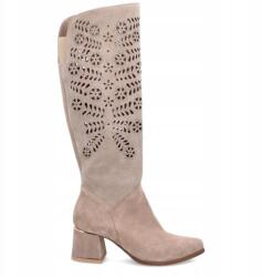 TYMOTEO Stílusos áttört csizma Tymoteo L1001 Bézs 36 (TYMOTEO L1001 CAPPUCINO ZAMSZ)