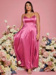 Shein KC44211 Shein Szatén Ruha Max Nyitott Hát Megkötős V-nyakkivágás 46