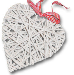 W24 Fonott Szív Fehér Medál Szalag 5 cm Teljes Fonott Esküvő Dekoráció (4411-SWB-5)