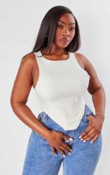 Prettylittlething LC94219 Aszimmetrikus Farmer Felső Fehér Prettylittlething (11) 3XL