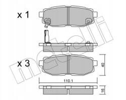 Metelli Fékbetét. subaru Tribeca 05- Hátsó 22-0875-0/MET
