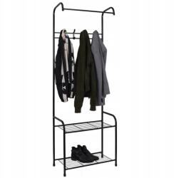 Intesi Álló Ruhaakasztó Állvány Cipőtartó Polccal A Folyosóra Fekete (5902385764568)