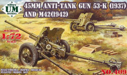 UniModels 45mm Antitank guns 53-K (1937) and M42 (1942) 1: 72 (UMT409)
