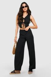 Boohoo EC41308 Kötött Texturált Felső Fekete Ujjatlan Boohoo (10) XL