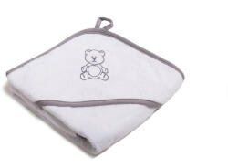 Vaganza Fürdőlepedő hímzett 110×110 - Fehér/Szürke/Maci (Több minta) (5999120506149)