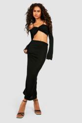 Boohoo Fekete Kötött Szett, Size XL, fekete, 88% akril, 12% nylon (GZZ51753-105)