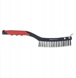 Dedra Drótkefe 3 soros+kaparó, acél, 340mm, kétmatt. fogantyú (2001P13)