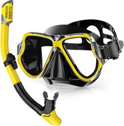 Búvár Szett Maszk Cső Qcoqce Fekete Sárga