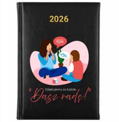 FunnyCase Naptár Fekete A5 2026 Ajándék Határidőnapló Pedagógusnap "Tanácsot adsz! (Kalendarz Czarny "Dasz Radę!")