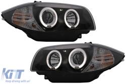 KITT Lightning Angel Eyes Első Lámpa BMW 1 Series E81 E82 E87 E88 (2004-2011) modellekhez, fekete (HLBME87B)