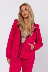 MOE Alkalmi Meleg Cipzáras Kapucnis Pulóver Rózsaszín 44/46 2XL/3XL