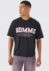Boohooman Fekete Klasszikus Rövid Ujjú Póló Boohooman Felirattal L