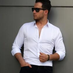  Férfi Fehér Karcsúsított Rugalmas Elegáns Ing L méretben (01-07-401)