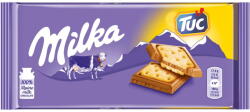 Milka Tuc Alpesi tejcsokoládé sózott keksszel 87 g (7622210285133)