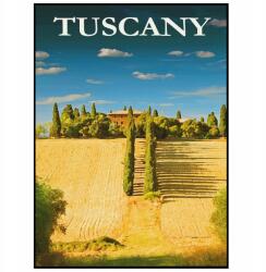  Fali poszter Olaszország Toscania Vintage 50x70 (T11 Obraz Plakat Podróżniczy Toskania)