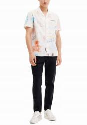 Desigual Fehér Rövid Ujjú Ing, mintás, Size S, 100% pamut (593335)