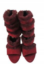 Fracomina Bordeaux Színű Szandál, sarokkal, cipzárral, Size 36 (386558)